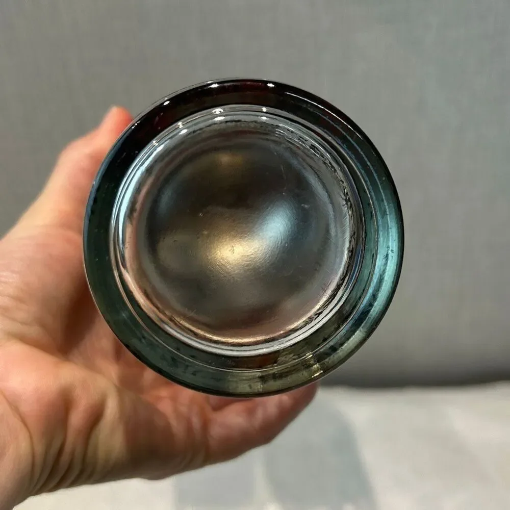 Vtg Hazel Atlas MCM Cocktail Shaker Pheasants Birds Glass 1950s Barware Metal Li